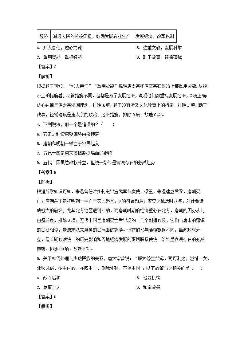历史：河北省石家庄裕华区2022-2023学年七年级下学期期末试题（解析版）第2页