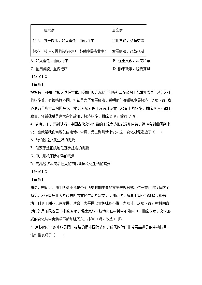 历史：江苏省宿迁市宿城区2022-2023学年七年级下学期期末试题（解析版）第2页