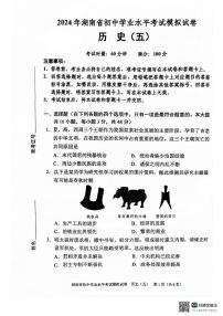 2024年湖南省邵阳市新邵县九年级三模历史试题