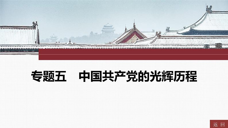 专题五　中国共产党的光辉历程----2024年中考历史二轮专题复习课件第1页