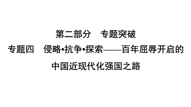 专题4　侵略•抗争•探索——百年屈辱开启的--2024年中考历史二轮专题复习课件第1页