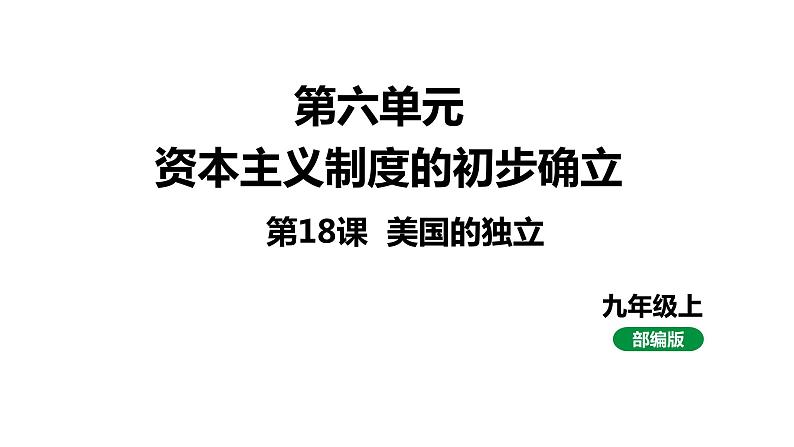 最新人教版九上历史第六单元第18课美国的独立（课件）01