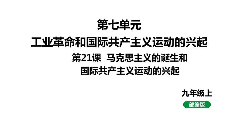 最新人教版九上历史第七单元第21课马克思主义的诞生和国际工人运动的兴起（课件）第1页