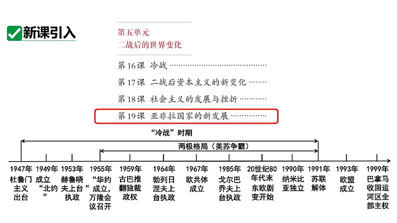 最新人教版九下历史第五单元第19课亚非拉国家的新发展（课件）第5页
