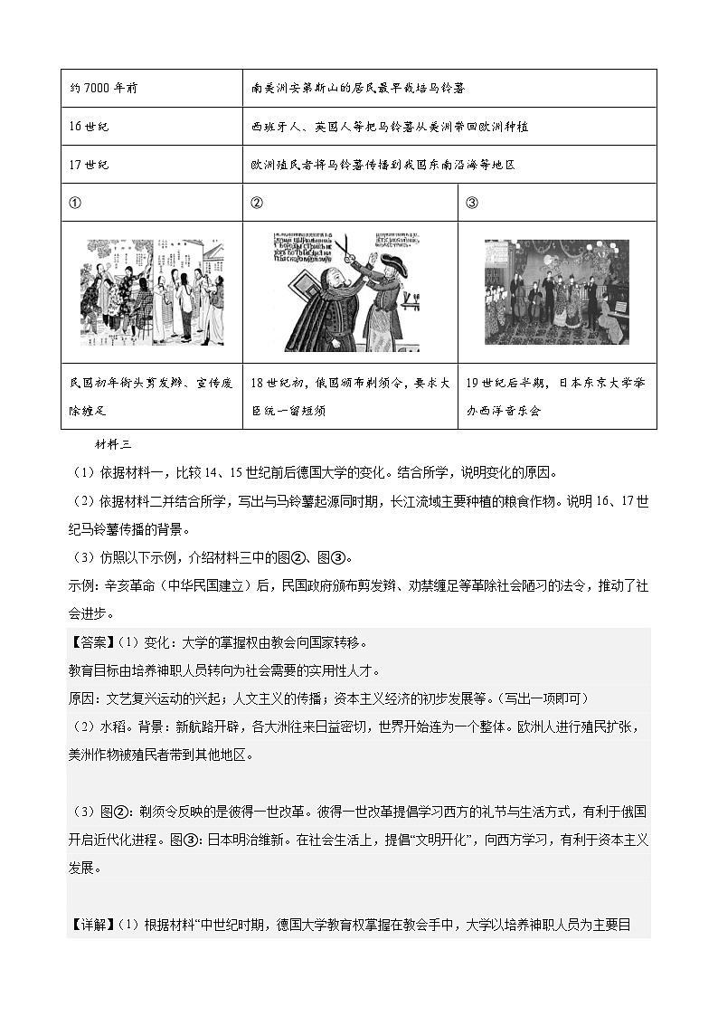 集训10 世界史材料题40题（解析版）第3页