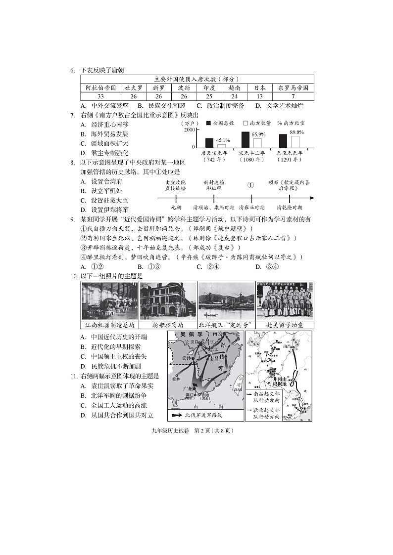 2024北京朝阳区初三一模历史试题及答案02