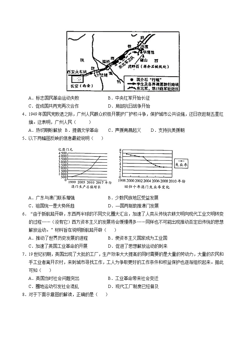 2024年中考历史第二次模拟考试（河北卷）02