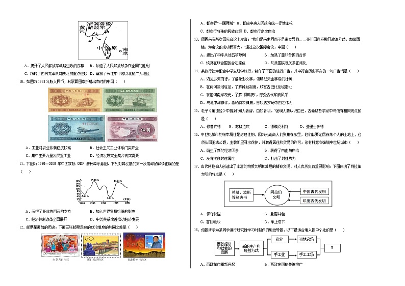 2024年中考考前历史押题密卷（南京卷）02