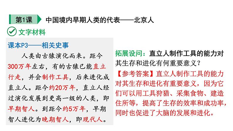 人教版七上历史第一单元史前时期：中国境内早期人类与文明起源 (中考复习课件)第3页