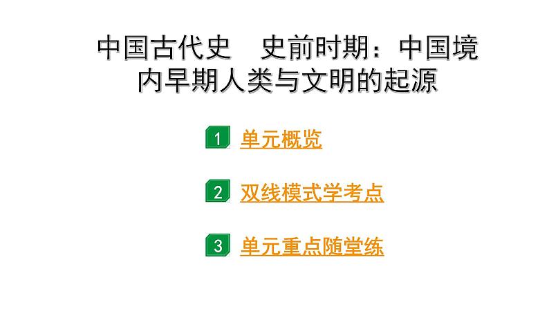 2024贵州中考历史二轮中考题型研究 中国古代史 史前时期：中国境内早期人类与文明的起源（课件）第3页