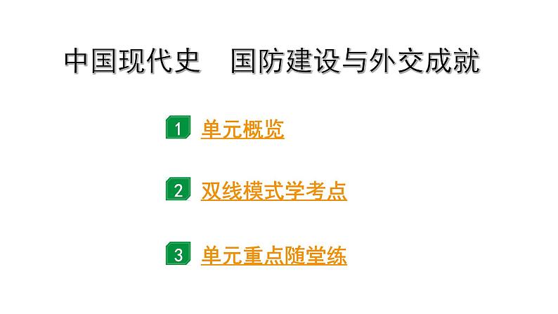 2024贵州中考历史二轮中考题型研究 中国现代史 国防建设与外交成就（课件）第1页