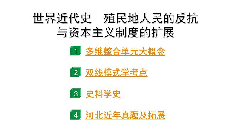 2024河北中考历史二轮中考题型研究 世界近代史 殖民地人民的反抗与资本主义制度的扩展 （课件）第1页