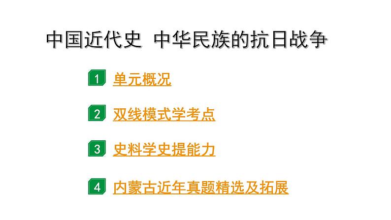 2024内蒙古中考历史二轮中考题型研究 中国近代史 中华民族的抗日战争（课件）第1页