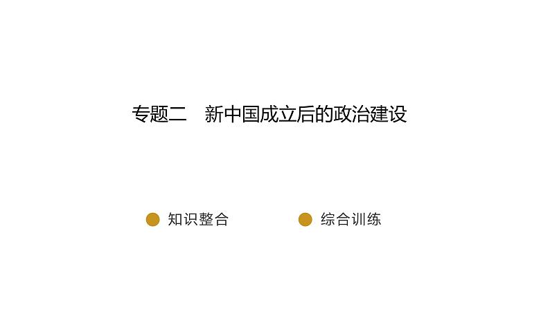 专题二新中国成立后的政治建设 广东省2024年中考历史二轮复习 课件第1页