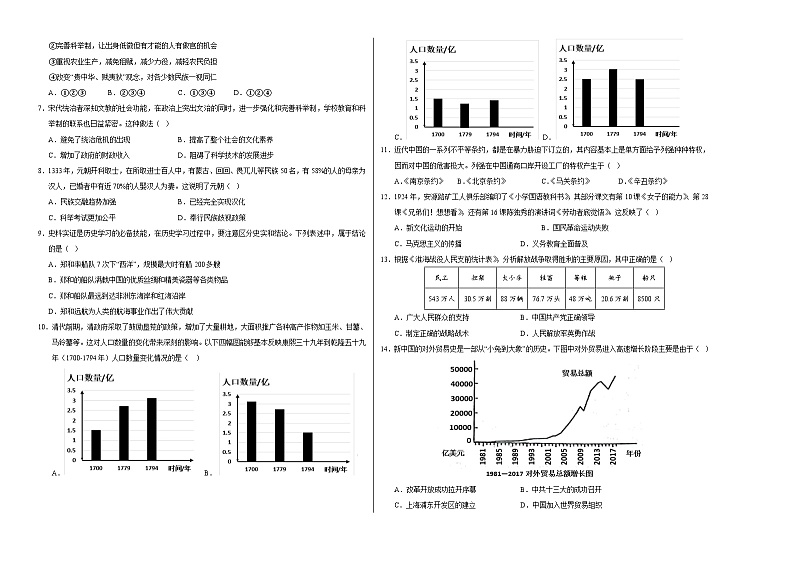 历史（统编版全国通用卷）（考试版A3）第2页
