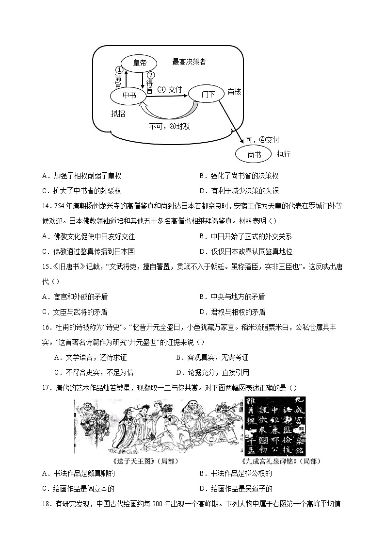 第一单元《隋唐时期：繁荣与开放的时代》-2023-2024学年统编版七年级历史下学期期末复习考题精练第3页