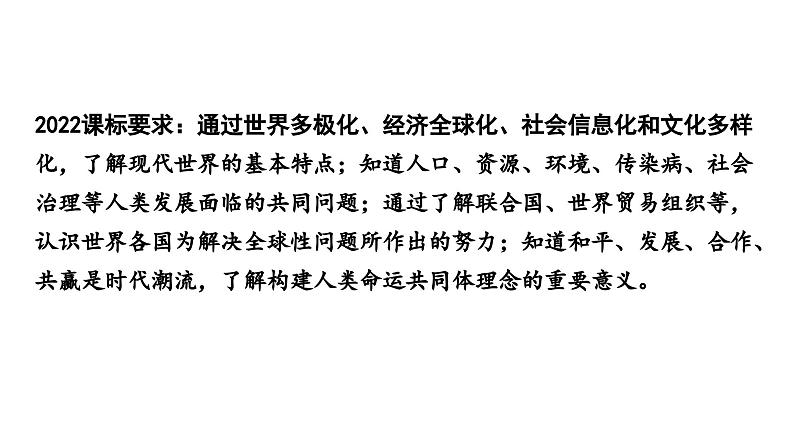 2024成都中考历史复习人教版九下第六单元 走向和平发展的世界  (课件)第2页