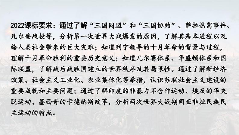 2024成都中考历史复习专题 第一次世界大战与战后初期的世界 (课件)第3页