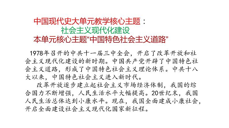 2024成都中考历史复习专题 中国特色社会主义道路 (课件)第2页