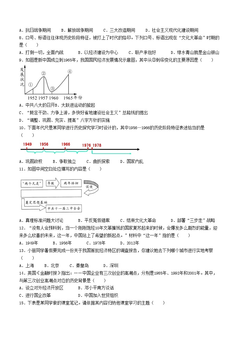 河北省保定市唐县2022-2023学年八年级下学期期末历史试题第2页