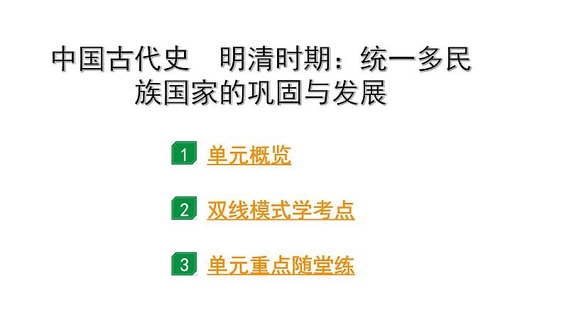 2024贵州中考历史二轮中考题型研究 中国古代史  明清时期：统一多民族国家的巩固与发展代（课件）第1页