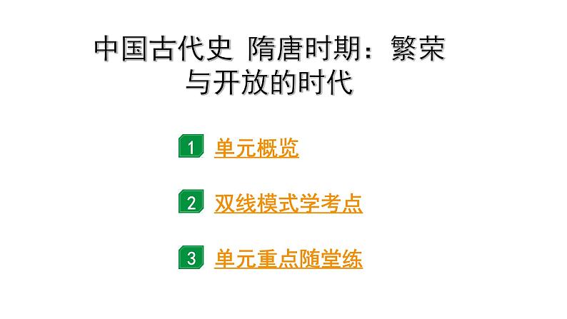 2024贵州中考历史二轮中考题型研究 中国古代史 隋唐时期：繁荣与开放的时代（课件）第1页