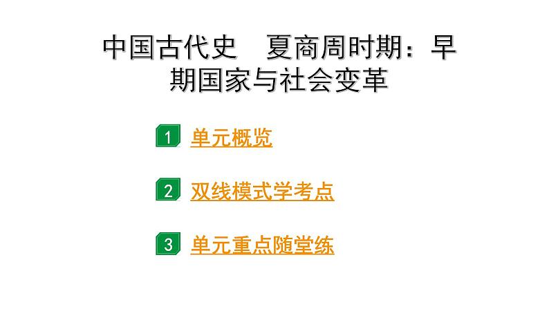 2024贵州中考历史二轮中考题型研究 中国古代史 夏商周时期：早期国家与社会变革（课件）第1页