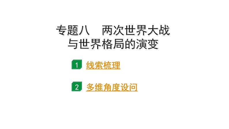 2024贵州中考历史二轮中考题型研究 专题八  两次世界大战与世界格局的演变（课件）01