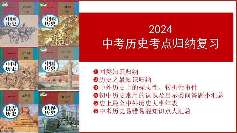 2024 中考历史考点归纳 复习提纲：中考考点知识归纳复习 课件第1页