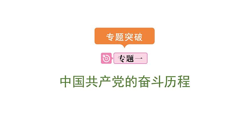 2024年中考历史二轮专题复习课件：专题一 中国共产党的奋斗历程第1页