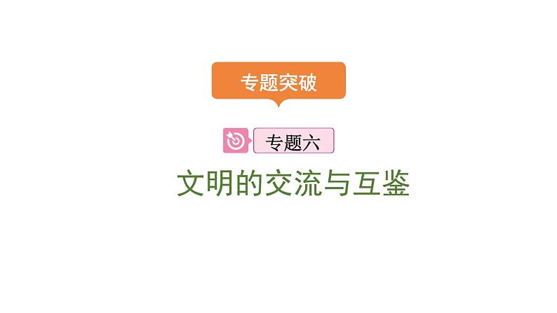 2024年中考历史二轮专题复习课件：专题六 文明的交流与互鉴第1页