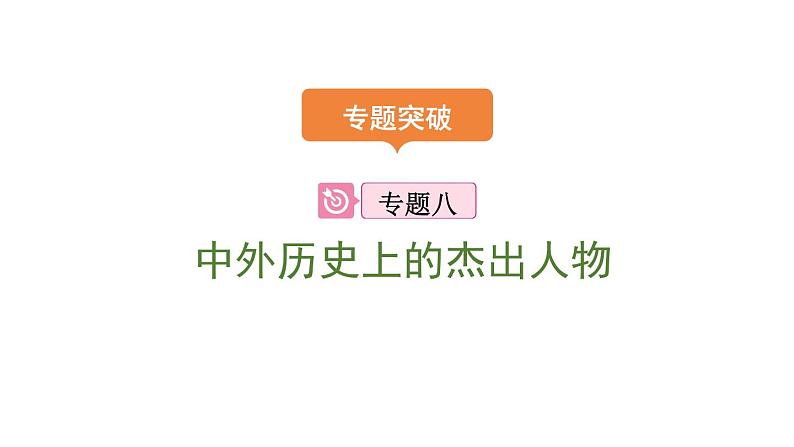 2024年中考历史二轮专题复习课件：专题八 中外历史上的杰出人物第1页