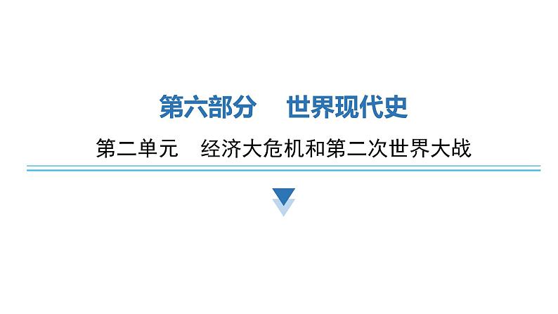 2024年中考历史二轮复习世界现代史第二单元经济大危机和第二次世界大战课件第1页