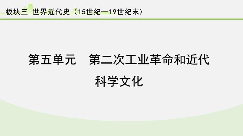 2024年河北省中考历史备考 第五单元 第二次工业革命和近代科学文化 课件第1页