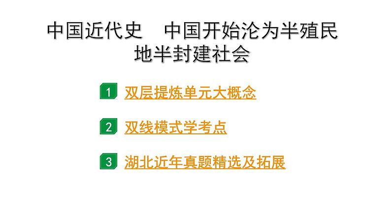 2024湖北中考历史二轮中考题型研究 中国近代史 中国开始沦为半殖民地半封建社会（复习课件）第1页