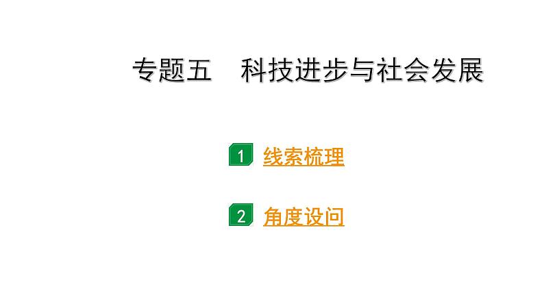 2024湖南中考历史二轮中考题型研究 专题五 科技进步与社会发展（复习课件）第1页