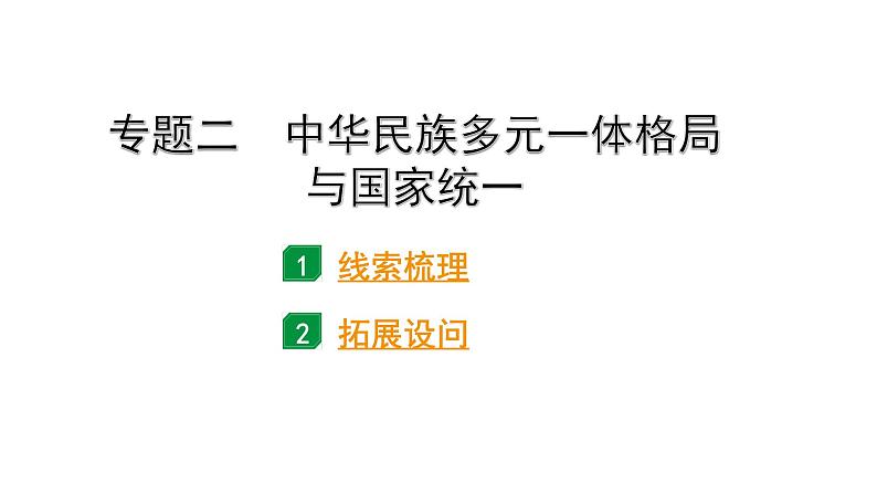 2024四川中考历史二轮专题研究 专题二 中华民族多元一体格局与国家统一（课件）01