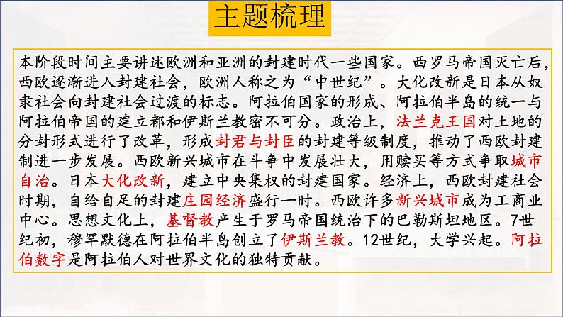 专题23封建时代的欧洲和封建时代的亚洲国家---2024年中考历史二轮复习高效精讲课件（统编版）第3页