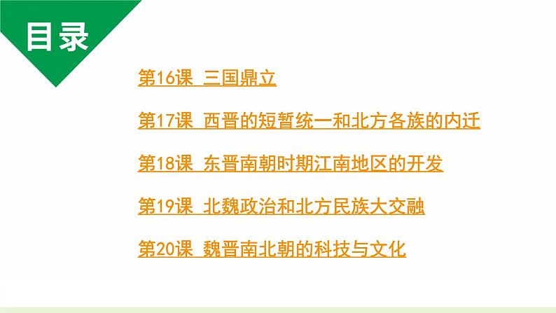 人教版七上历史第四单元 三国两晋南北朝时期：政权分立与民族交融 (2024成都中考历史二轮复习课件)第2页