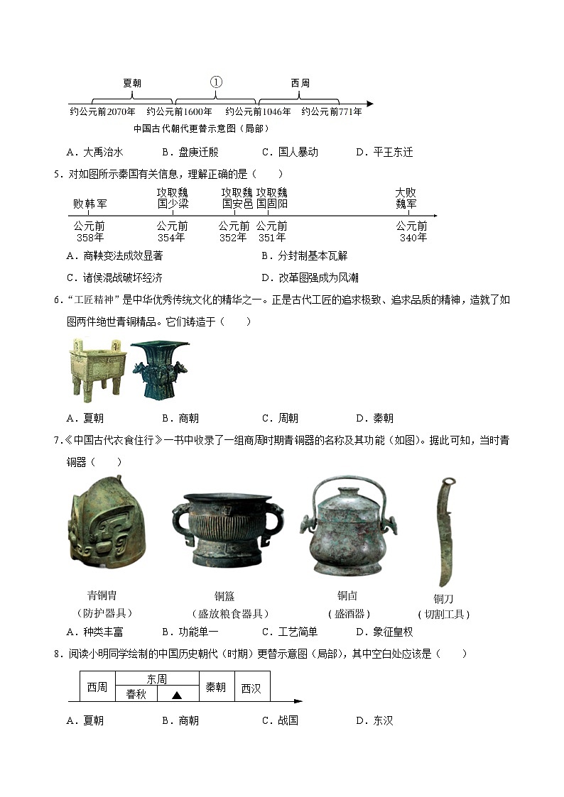 2024年初中历史图册专题训练之夏商西周与春秋战国时期(解析版)02