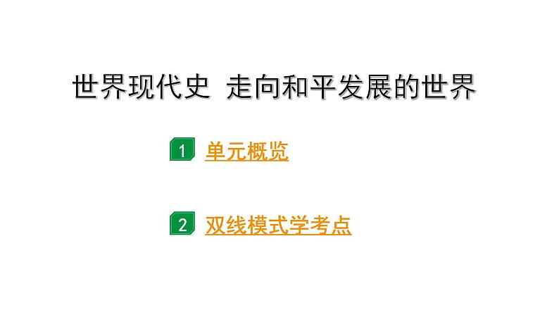 2024海南中考历史二轮中考题型研究 世界现代史 走向和平发展的世界（课件）第1页