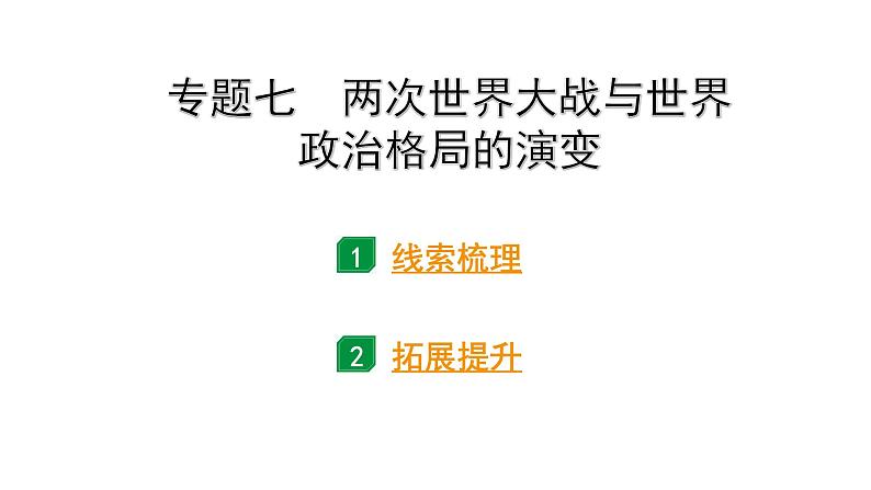 2024海南中考历史二轮中考题型研究 专题七 两次世界大战与世界政治格局的演变（课件）第1页