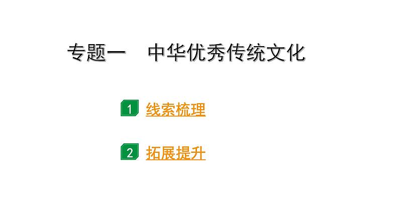 2024海南中考历史二轮中考题型研究 专题一 中华优秀传统文化（课件）第1页