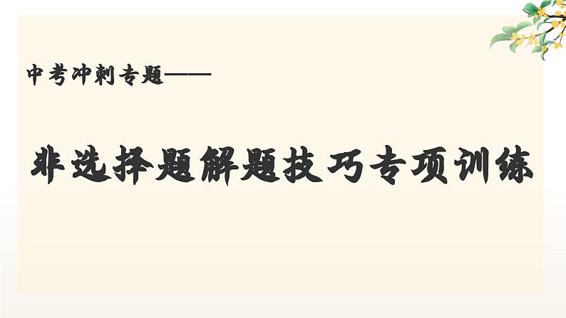 2024年中考历史材料题解题技巧专项训练课件PPT第1页