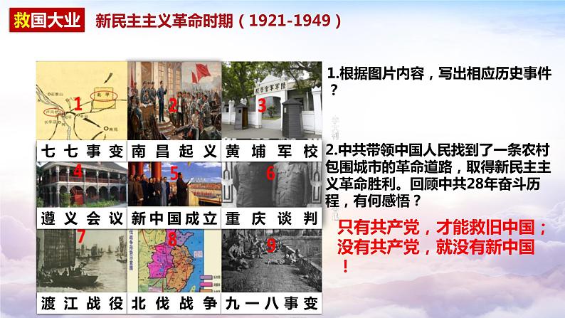 专题六 中国共产党的发展历程 复习课件 2024年广东省广州市中考二轮复习第7页