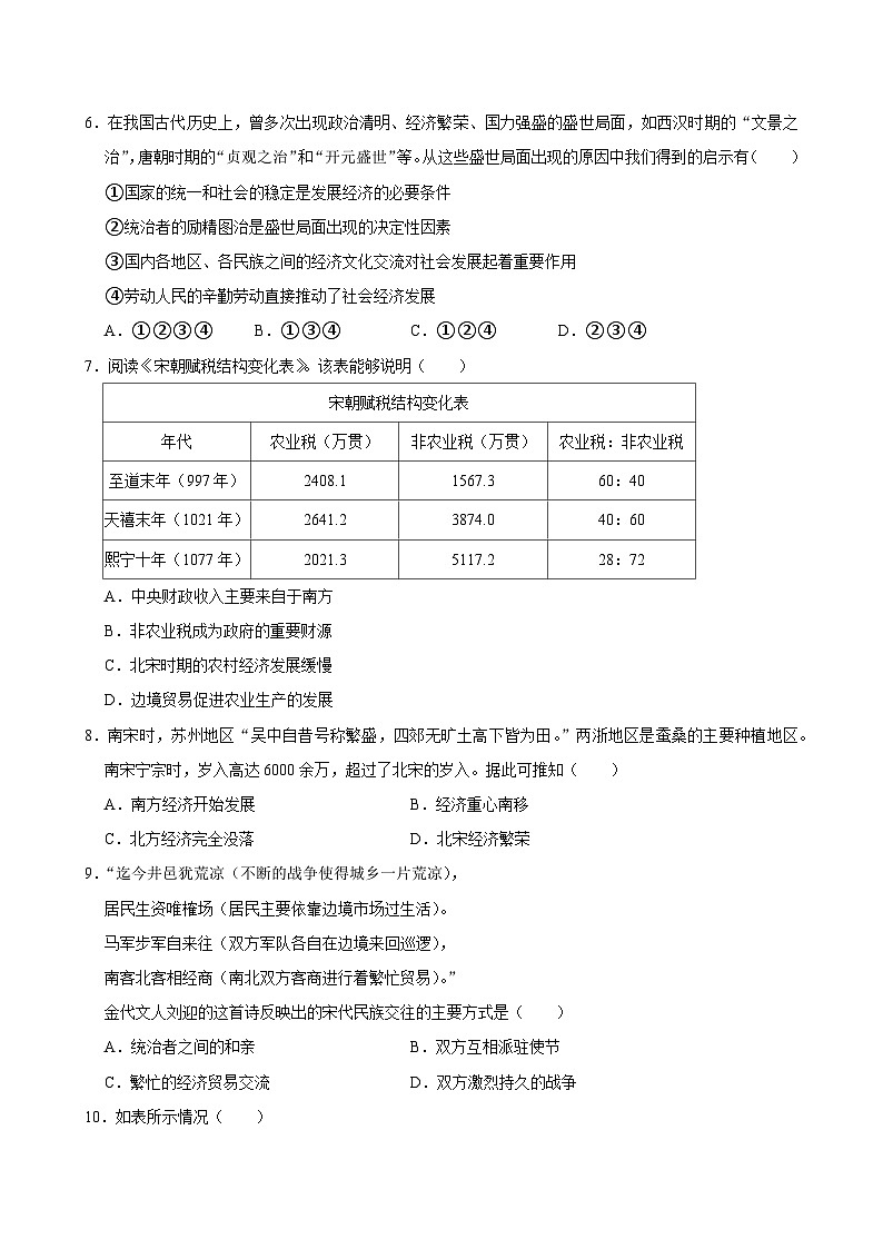 重庆市酉阳土家族苗族自治县2023-2024学年部编版七年级下学期期末历史试卷第2页