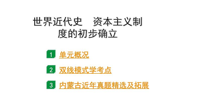 2024内蒙古中考历史二轮中考题型研究 世界近代史 资本主义制度的初步确立（课件）第1页