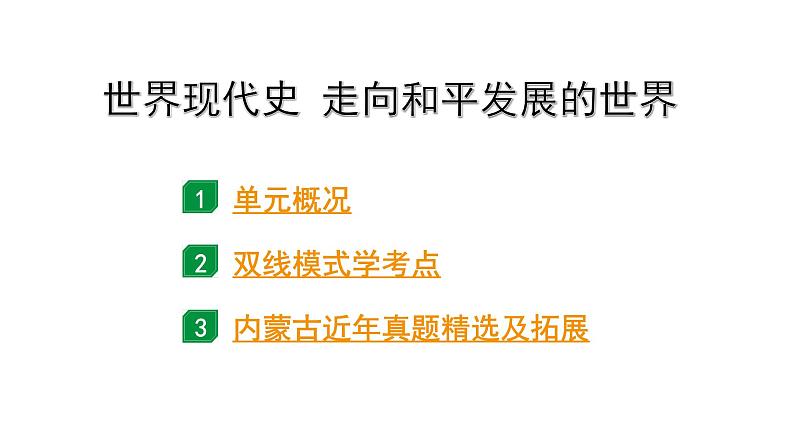 2024内蒙古中考历史二轮中考题型研究 世界现代史 走向和平发展的世界（课件）第1页