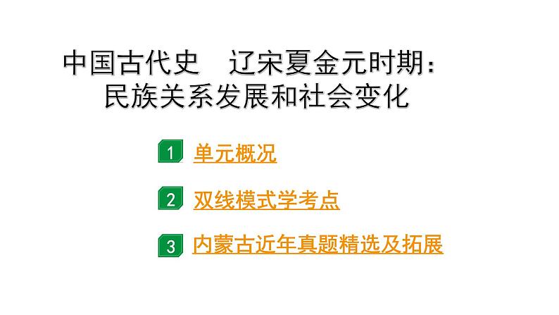 2024内蒙古中考历史二轮中考题型研究 中国古代史 辽宋夏金元时期：民族关系发展和社会变化（课件）第1页