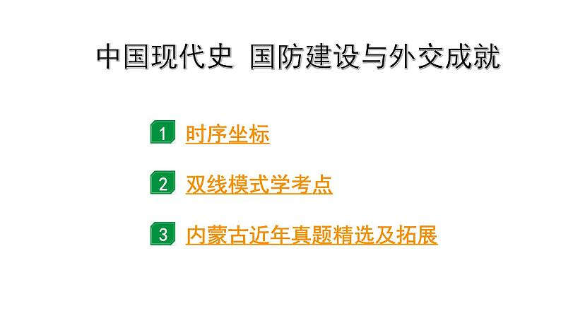 2024内蒙古中考历史二轮中考题型研究 中国现代史 国防建设与外交成就（课件）第1页